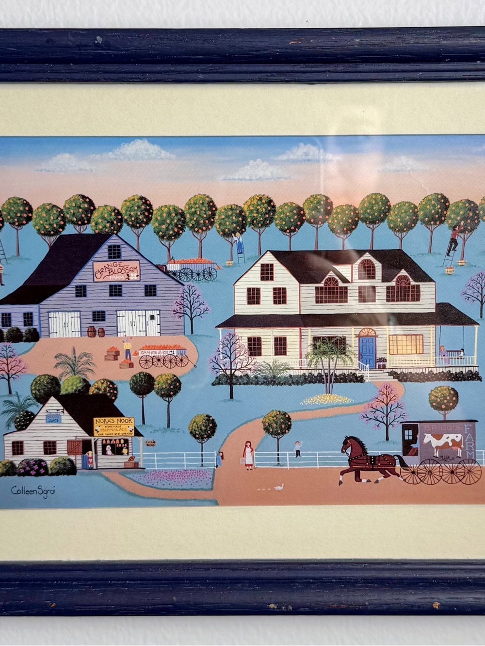 Vintage framed art print “Orange Blossom Farm” by Colleen Sgroi